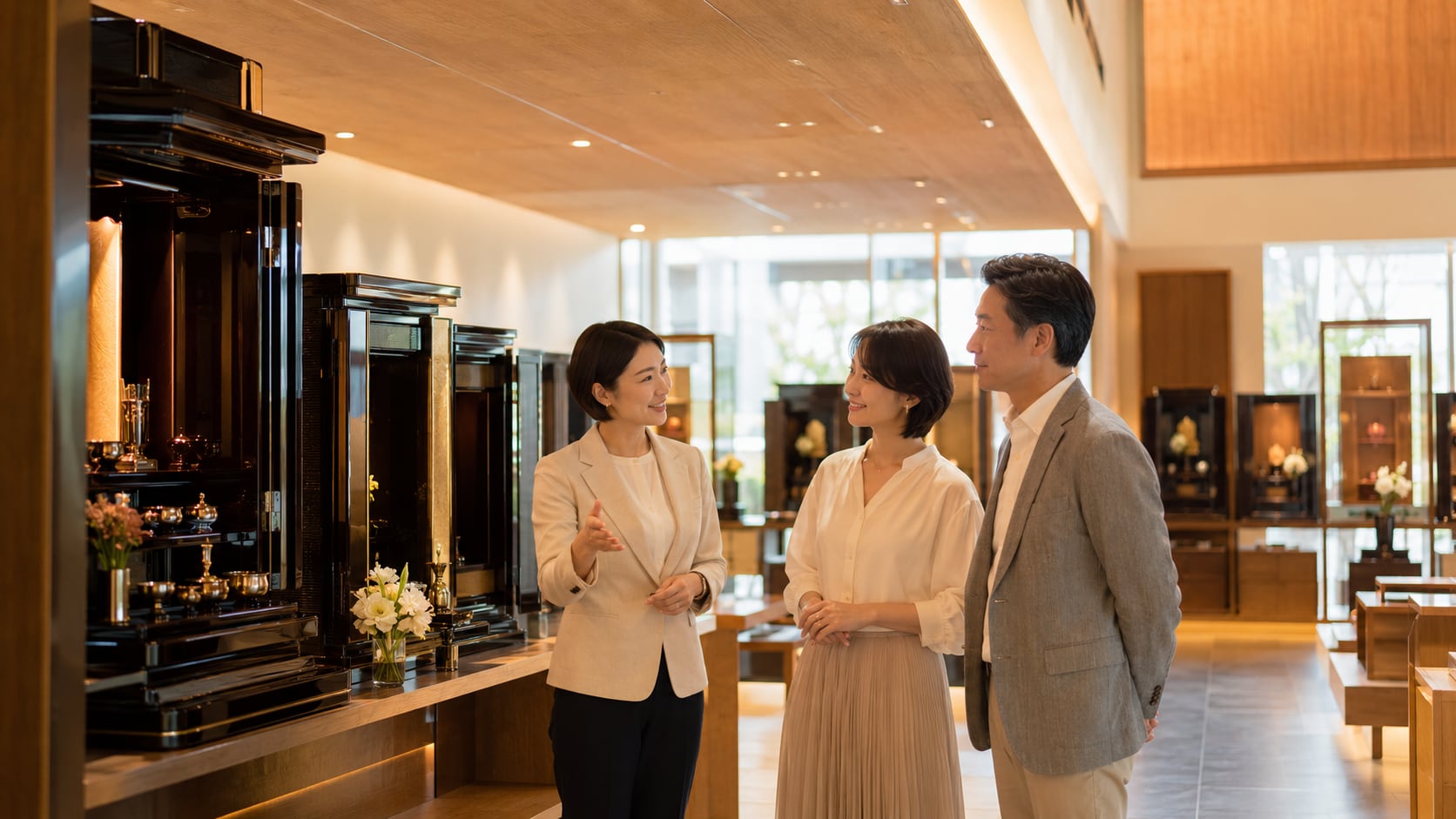 門井仏具店の店内展示